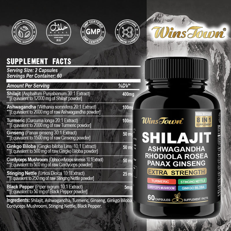 Shilajit Capsules Pure Himalayan Shilajit with Ashwagandha