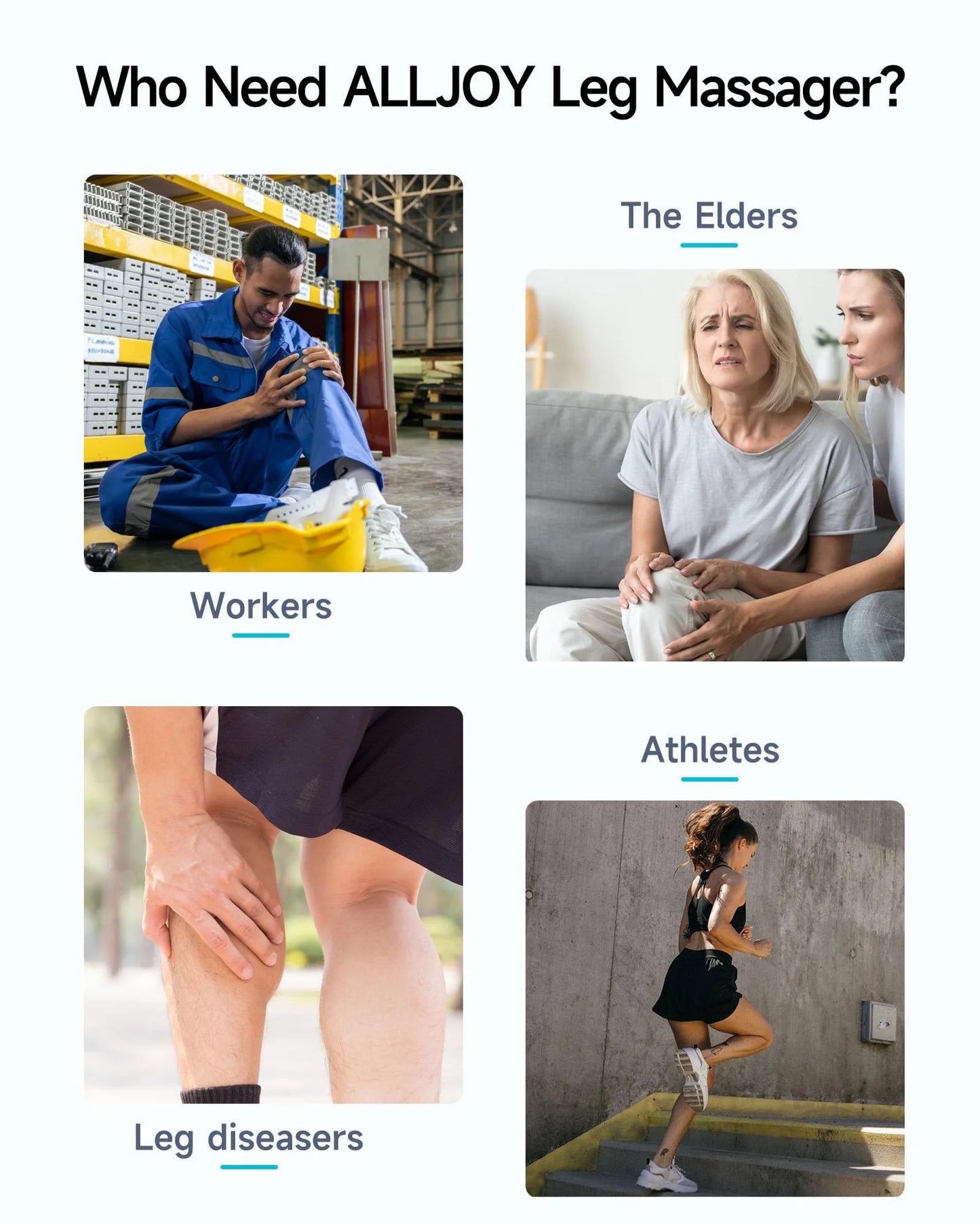 Leg Massager for Muscle Relaxation,Full Leg Air Compression for Circulation and Pain Relief,Foot/Knee Massager with 3 Intensities and 6 Modes