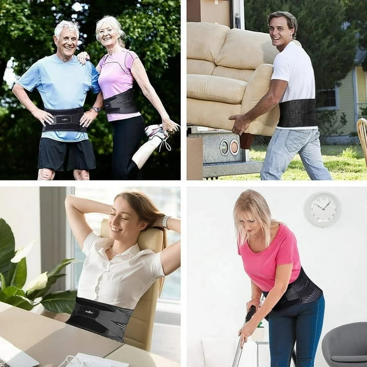 Back Braces for Lower Back Pain Relief with 6 Stays, Breathable Back Support Belt for Men/Women for Work , Anti-Skid Lumbar Support Belt with 16-Hole Mesh for Sciatica(L)