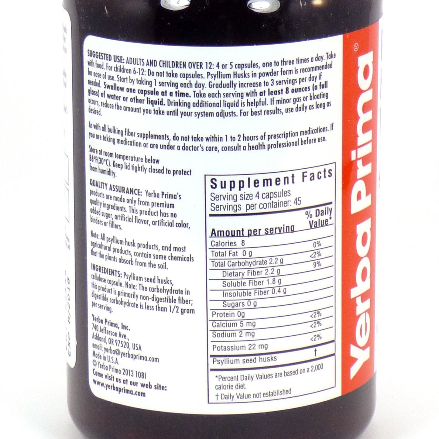 Psyllium Husks 180 Veg Caps Jul