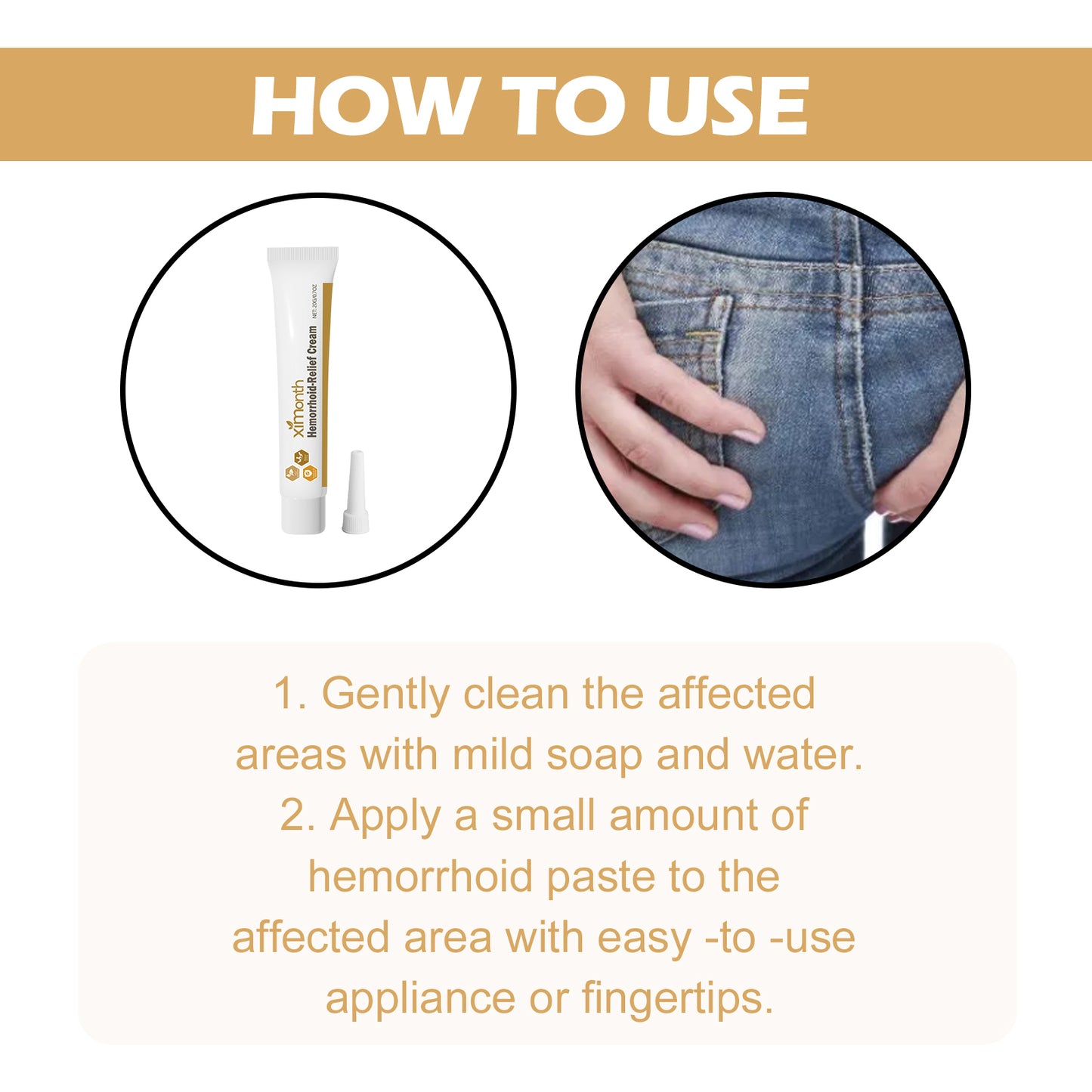 Hemorrhoid-Relef Cream, Relieve Itching Discomfort Repair Internal And External Mixed Nevus Anus Soothes Meat Ball Swelling