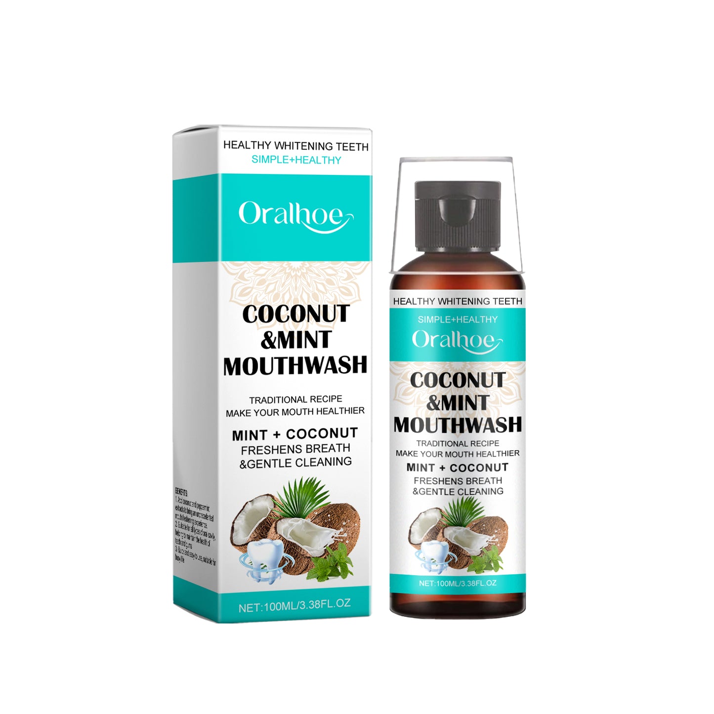 Coconut Mint Mouthwash Remove Stains, Freshen Breath And Clean Teeth With Convenient Care Mouthwash