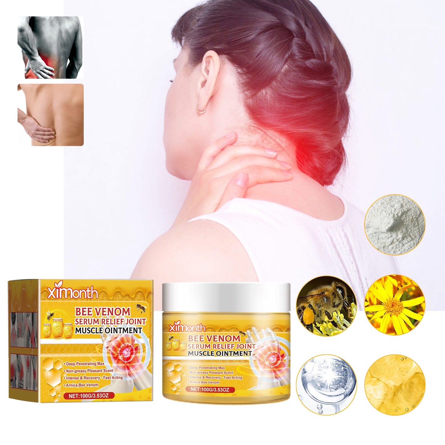 Bee Venom Joint Care Cream, Relieving Joint Muscle Soreness And Body Discomfort Care Massage Cream