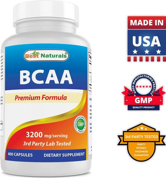 2 Pack  BCAA Branch Chain Amino Acid, 3200Mg per Serving, 400 Capsules