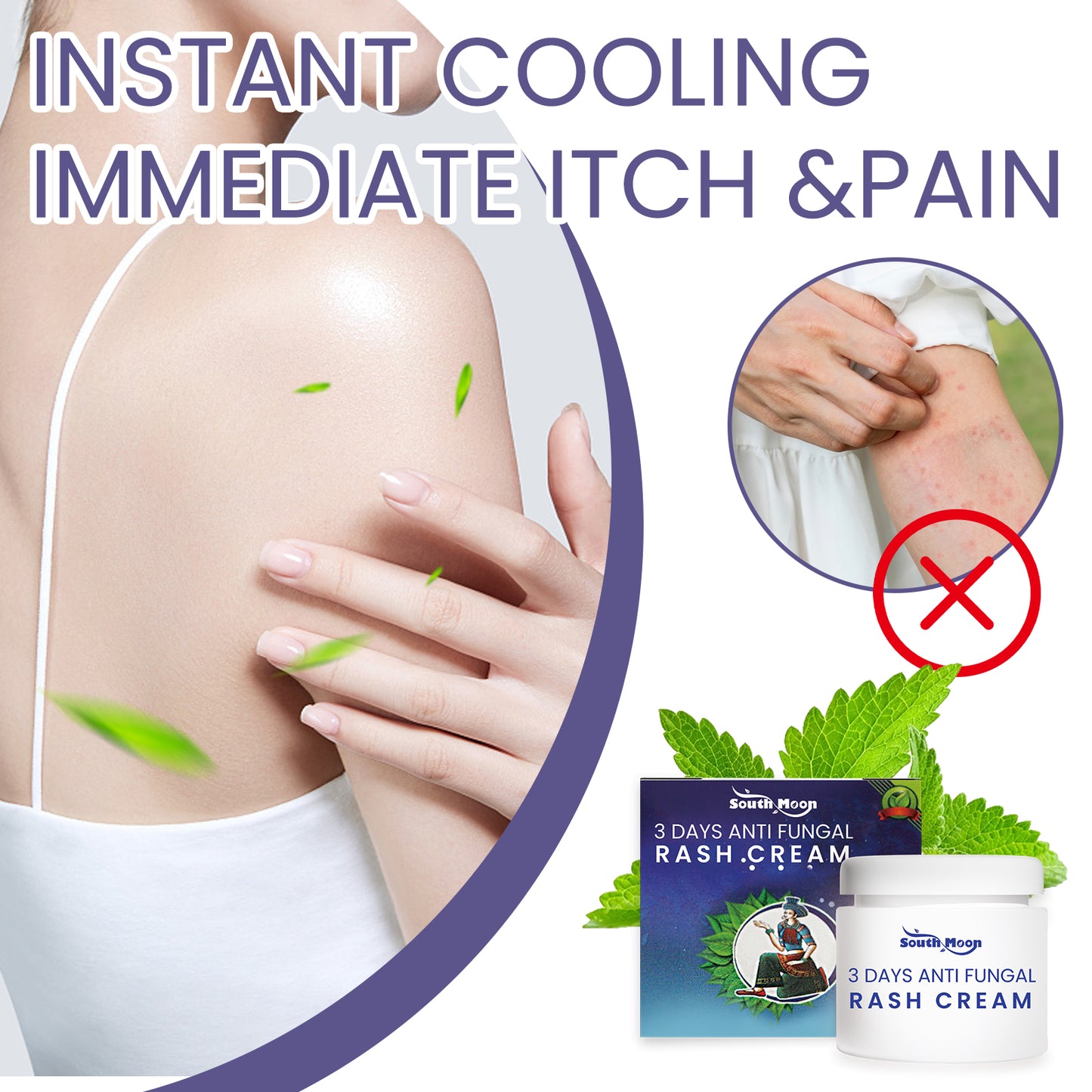 3 Days Aati Fungal Rash Cream, Repair Skin Barrier Soothe Moss Redness And Itchiness Moisturizing Skin Care Cream