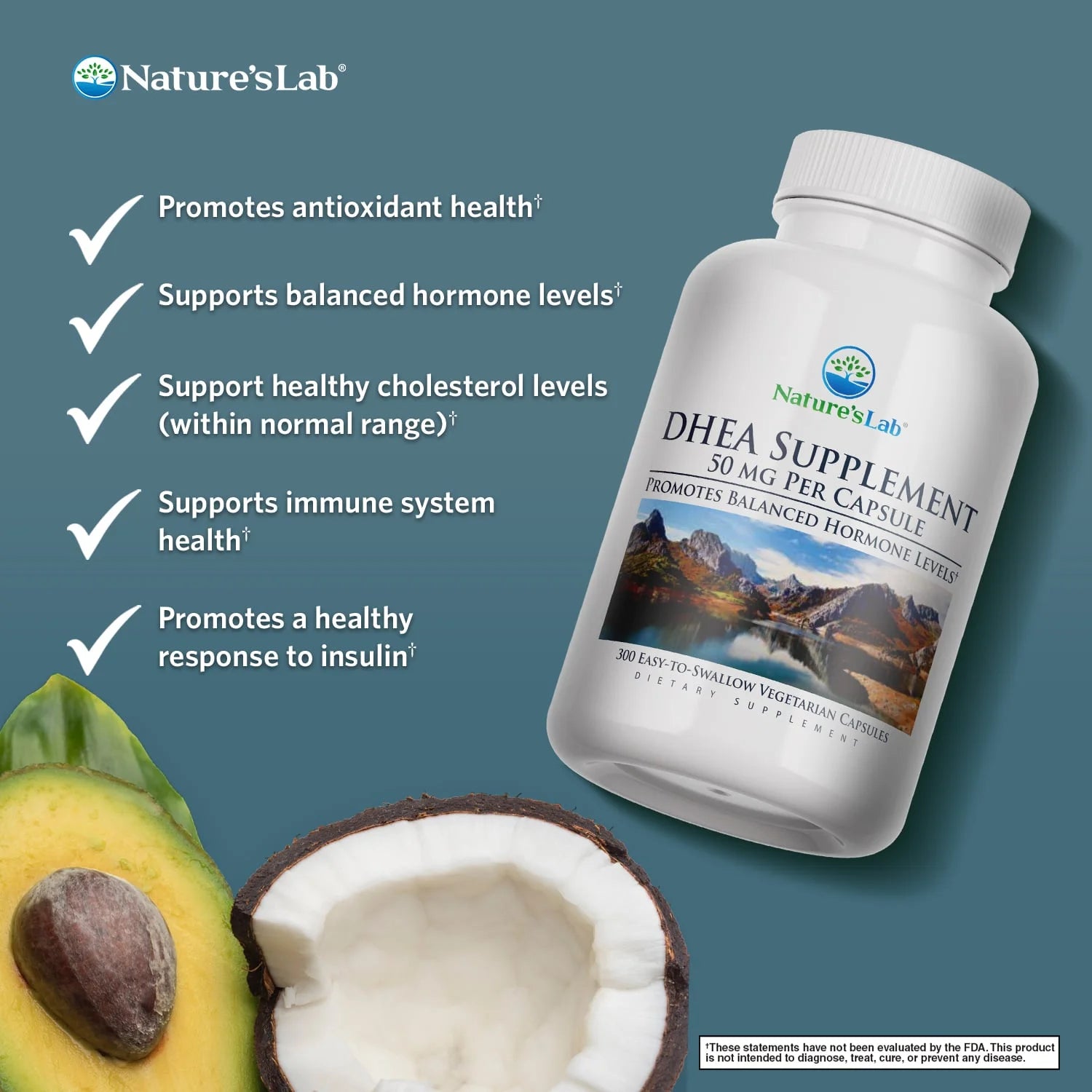 DHEA 50Mg Supplement - 300 Capsules (10 Month Supply) - Promotes Balanced Hormone Levels, Healthy Energy and Increased Mental Clarity*