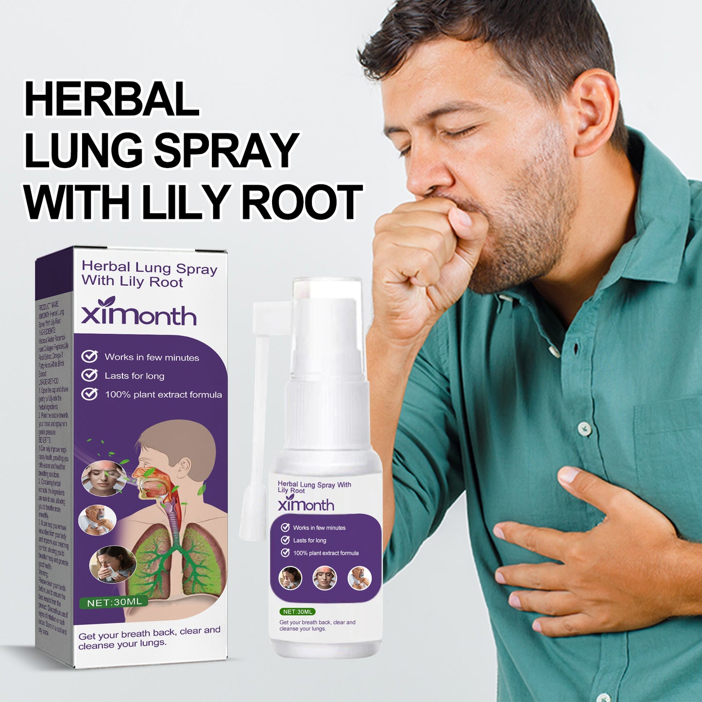 Body Care Spray For Phlegm Relief Dry, Itchy Throat Exhalation Nasal Obstruction Body Care