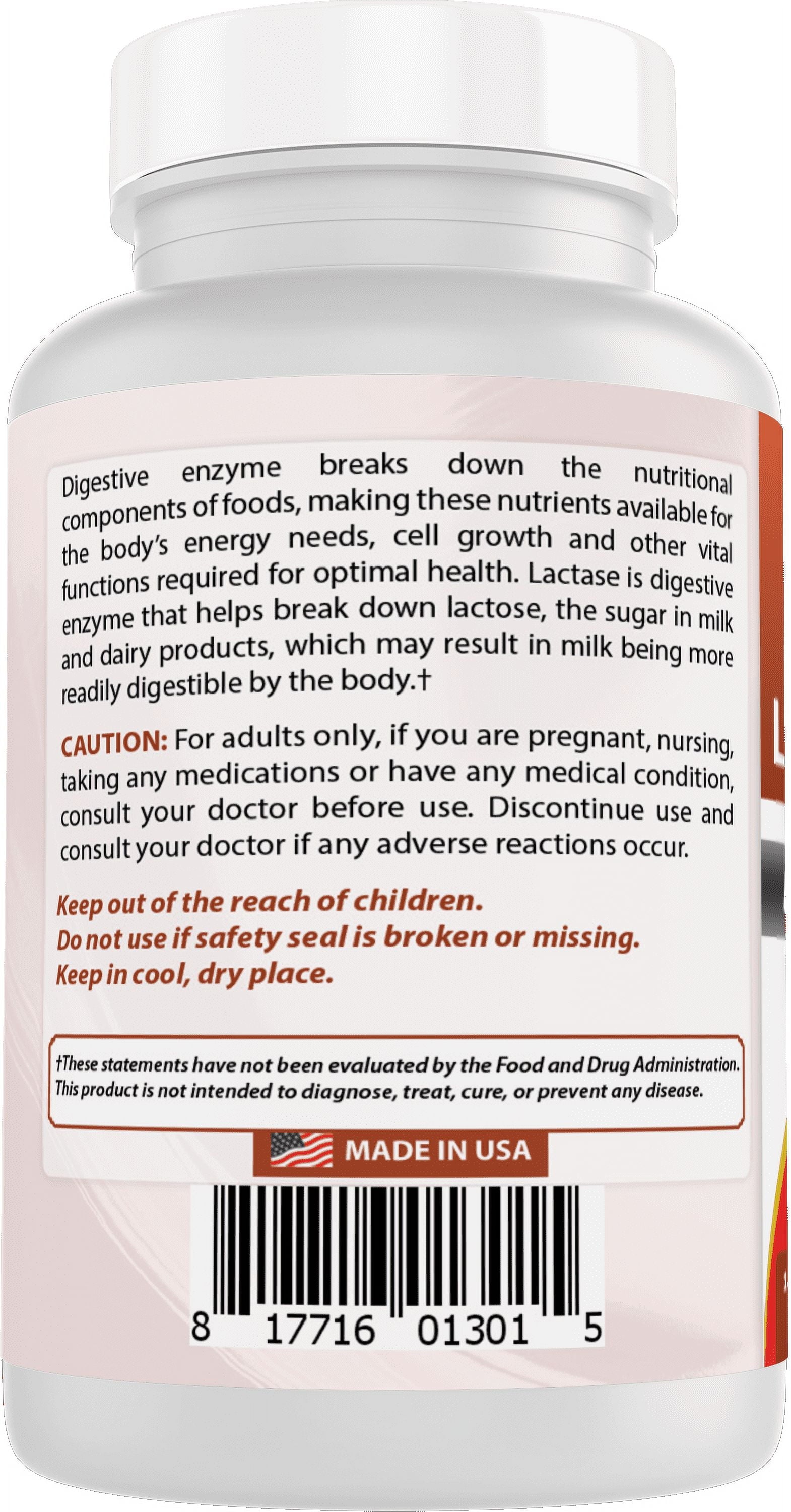 Lactase Enzyme 9000 FCC ALU 180 Tablets, Fast Acting Relief