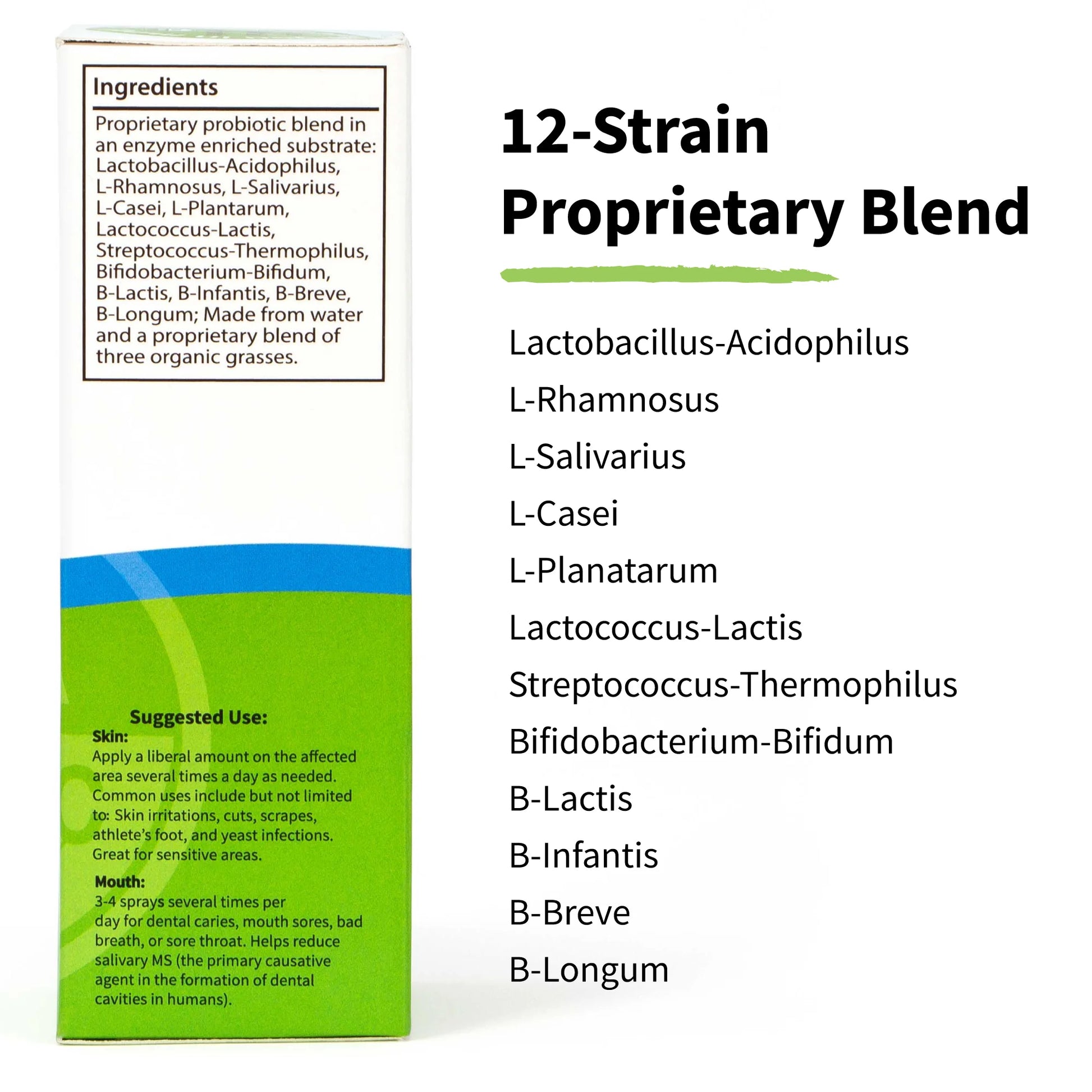 Topical Organic Probiotics Spray - the Clear Choice - 12 Strains of Organic Probiotics Work to Protect the Skin Stay Balanced, Calmer and Resistance to Aging. (2 Oz)