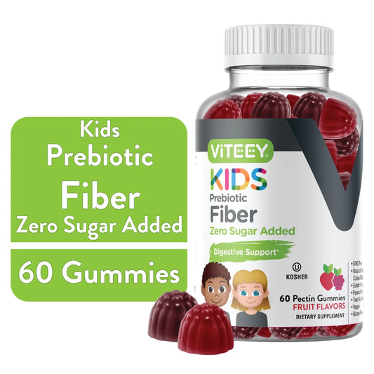 Prebiotic Fiber Gummies for Kids 4G, Digestive Support, Fruit Flavor, 60 Count