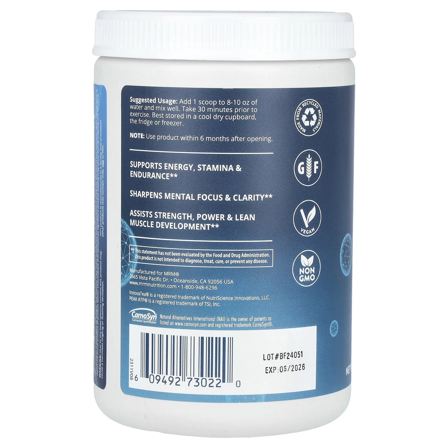 Driven, Pre Workout Powder, Mixed Berries, 29 Servings