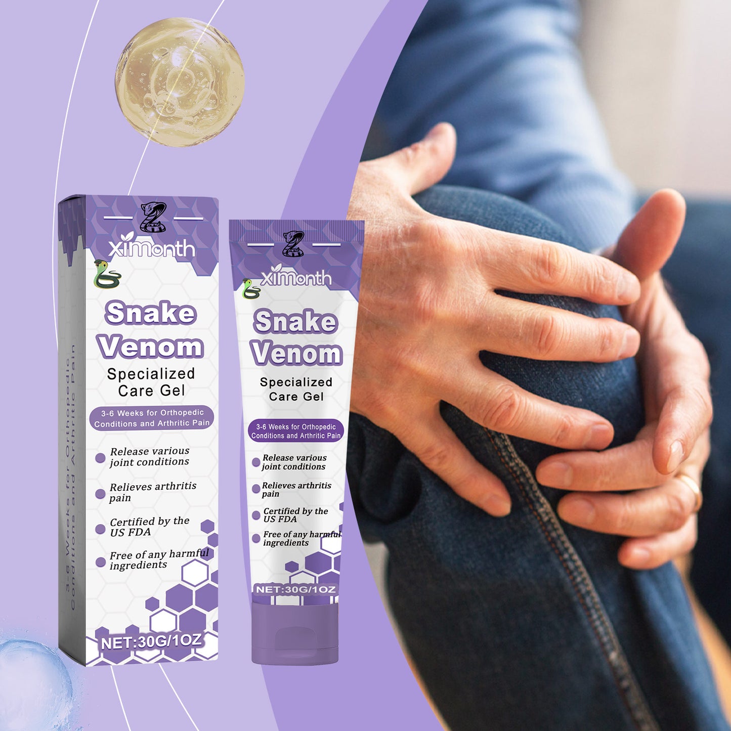 Snake Venom Joint Care Gel Relieves Pain In Joints, Muscles And Bones And Body Massage Cream