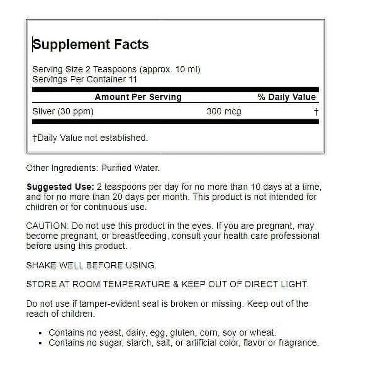 Wellness Colloidal Silver, 30 Ppm, 4Oz