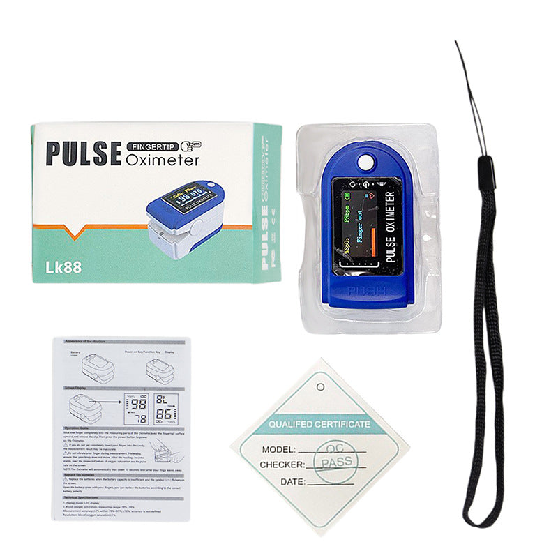 Pulse oximeter LK88 finger clamp blood oxygen detector blood oxygen saturation fingertip heart rate monitoring