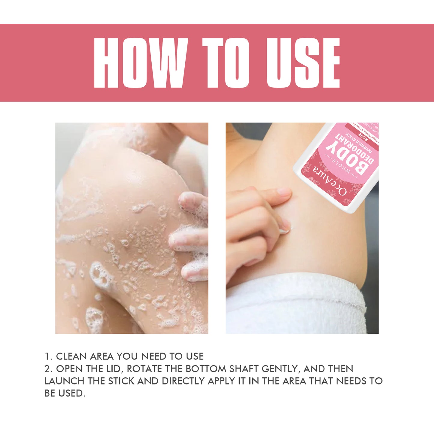 Whole Body Deodorant, Rose Fragrance Naturally Refreshing Lighten Underarm Odor Lasting Fragrance