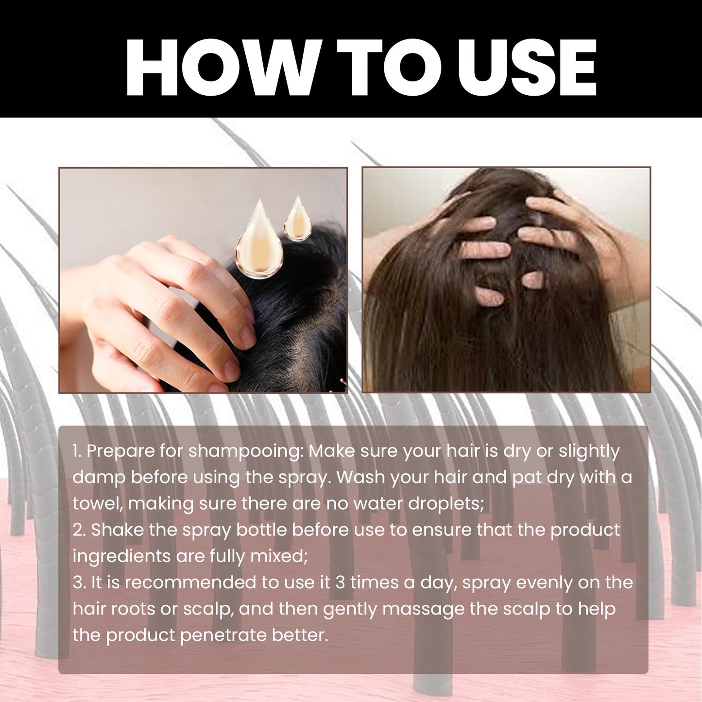 Hair Boost Spray, Ginger Multiflorum Essence Moisturizes Scalp And Prevents Hair Loss