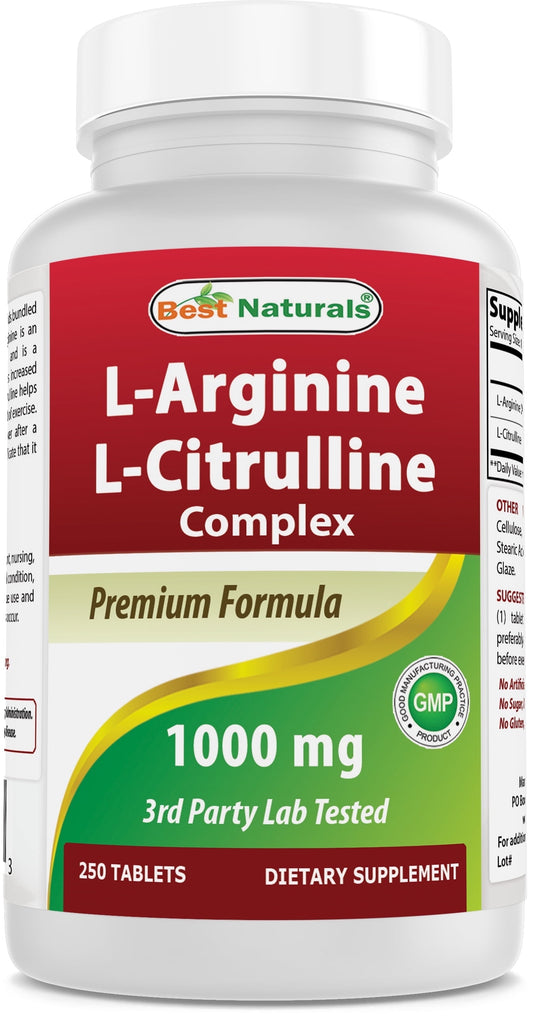 L-Arginine L-Citrulline Complex 1000 Mg Multivitamin Tablets, 250 Count