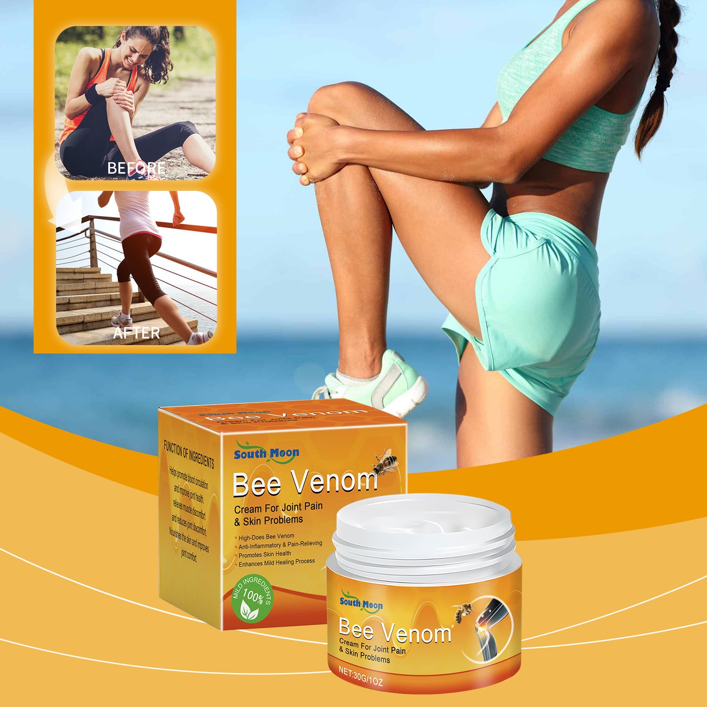 Bee Venom Joint Pain Cream Massage To Relieve Joint Discomfort Knee Lumbar Shoulder And Neck Care Cream