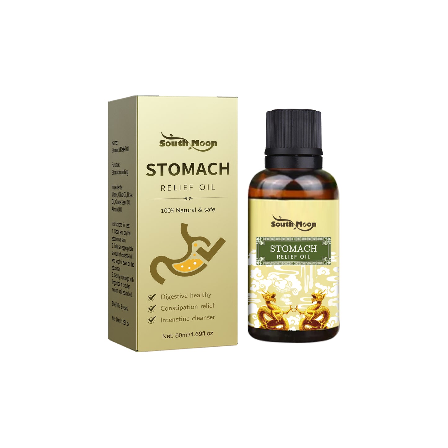 Stomach Relief Oil, Clear Stool Relieve Gastrointestinal Discomfort Massage Treatment Firming And Slimming Oil