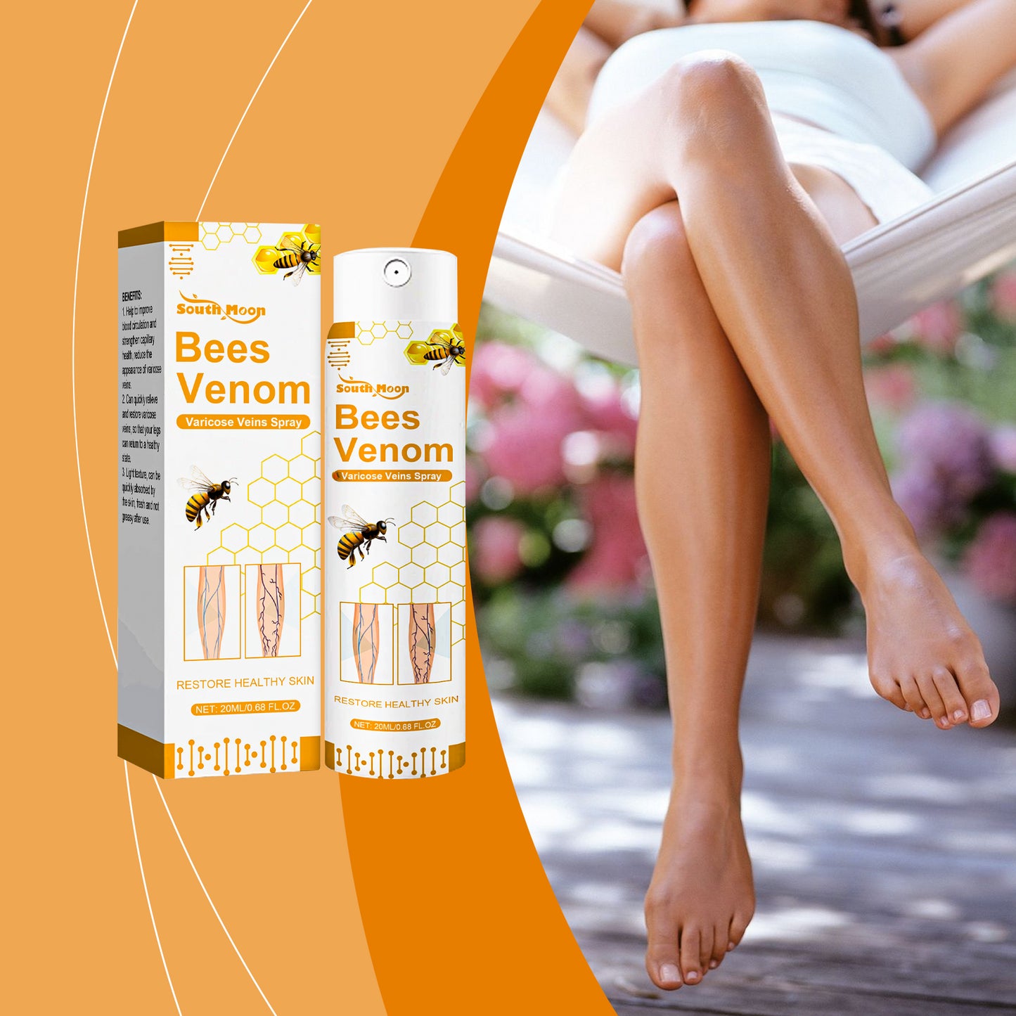 Bee Venom Leg Treatment Spray, Daily Relief Of Leg Curvature Discomfort Leg Treatment Spray