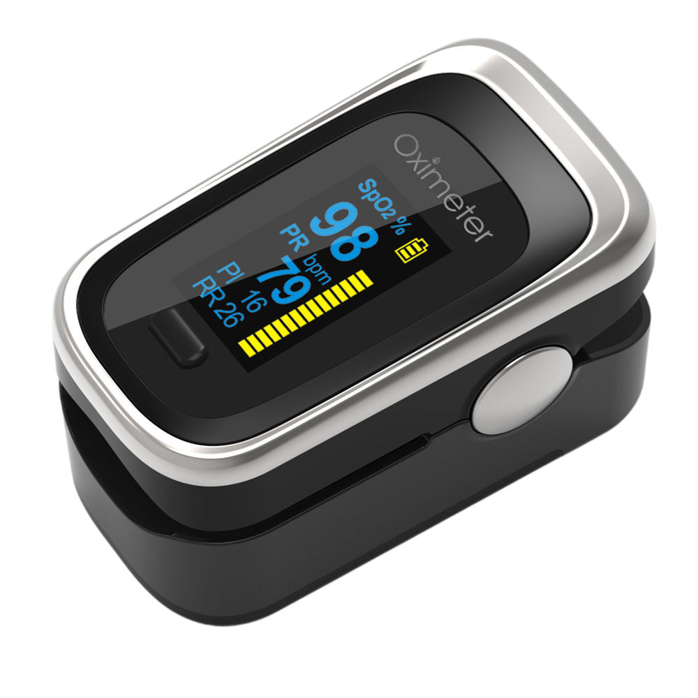 Finger pulse oximeter pulse oximeter saturation monitor respiratory rate FDA CE sleep monitor