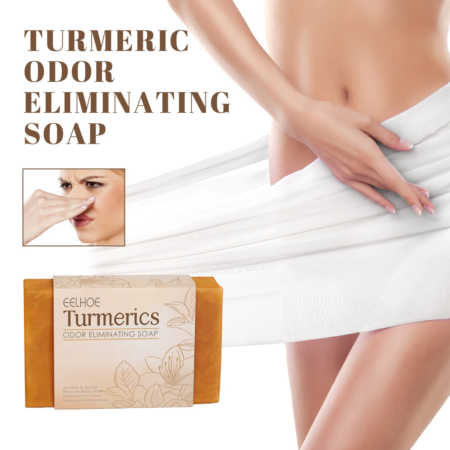 Turmeric Cleansing Soap Moisturizes Skin Women's Body Gently Cleans Odors Moisturizing Brightening Cleansing Soap