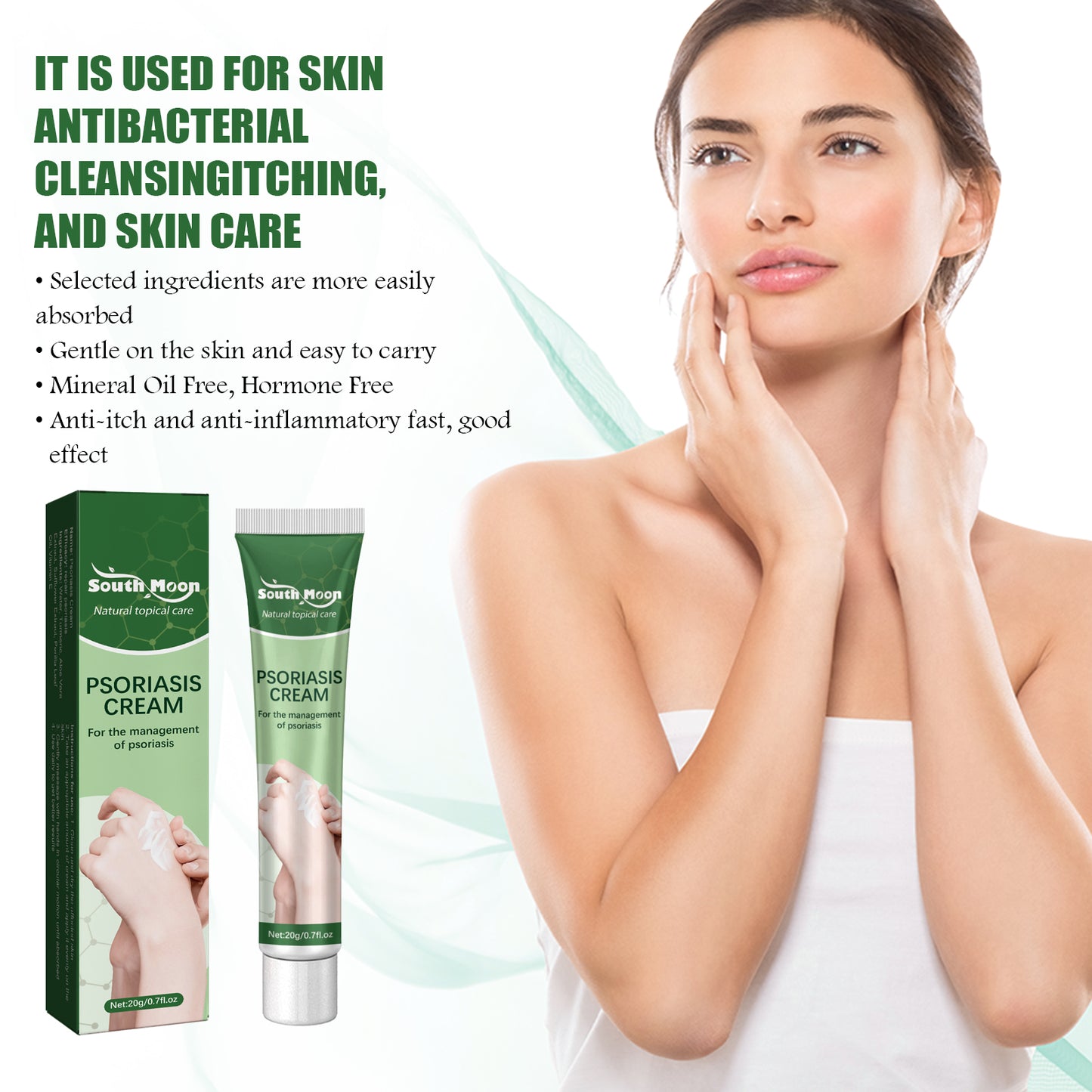 Psoriasis Cream, Relieve Itchy Skin Of Hands And Feet Skin Moss Body Skin Care Cream