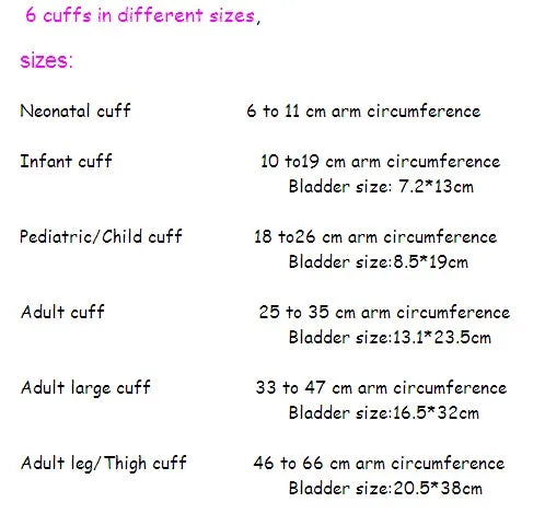 All sizes cuffs for CONTEC bland 24 hours ambulatory blood pressure monitor BP ABPM50/PM50
