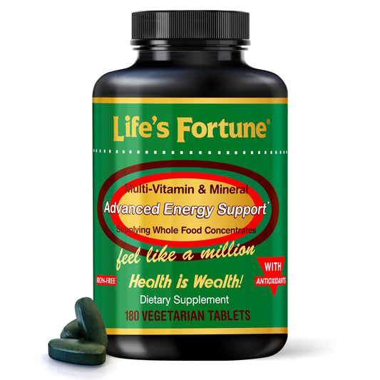Multivitamin & Mineral 180 Tablets, All Natural Energy Source Supplying Whole Food Concentrates, Antioxidants, Amino Acids, Enzymes,