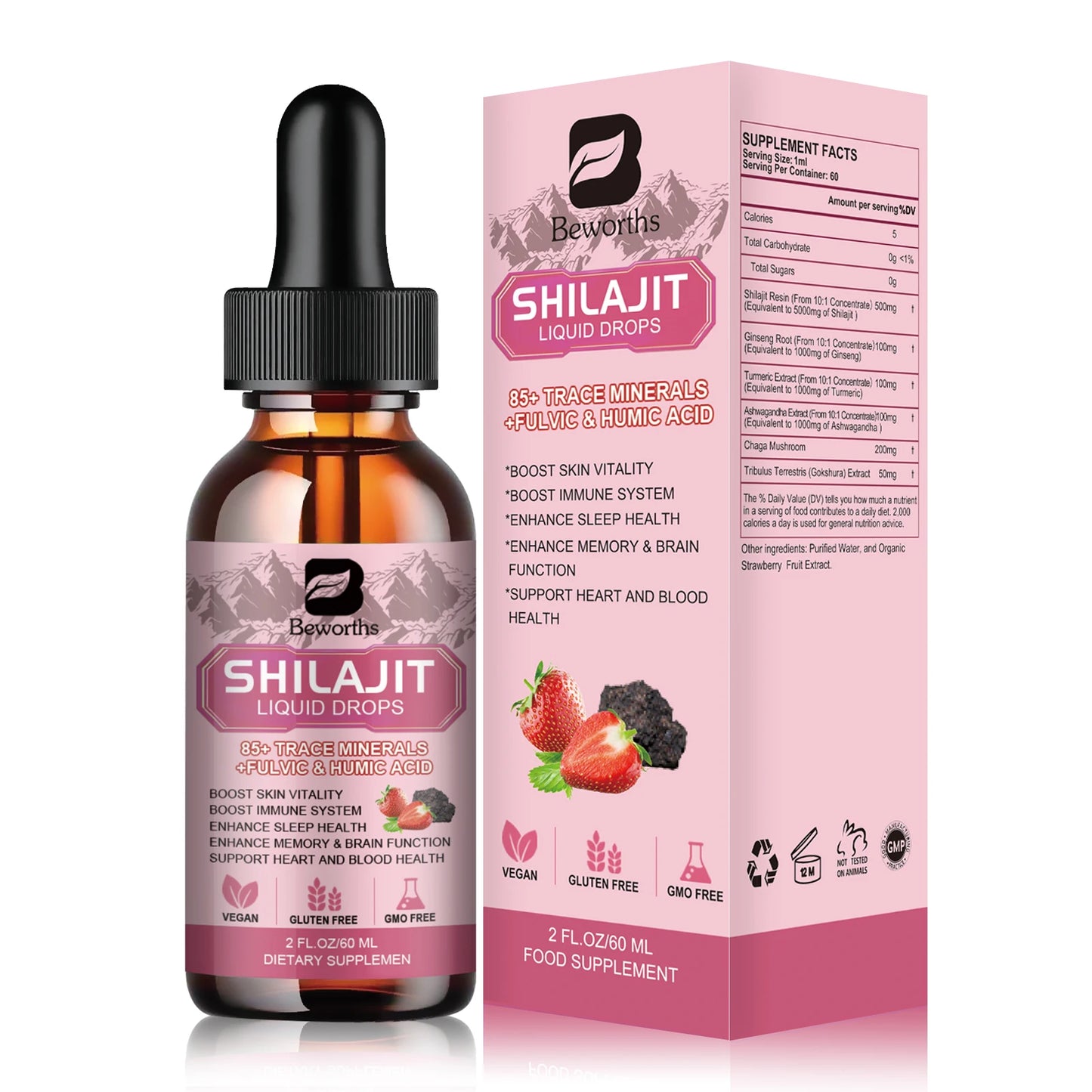 BEWORTHS Himalaya Original Pure Shilajit Drop Naturally Enriched with Fulvic Acid and 85+Trace Minerals, Gluten Free