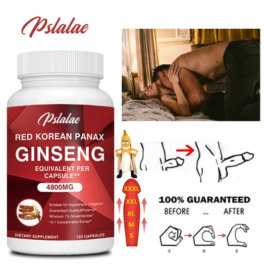 Korean Red Ginseng Extract Supplement for Enhanced Energy, Memory and Performance - 120 Capsules