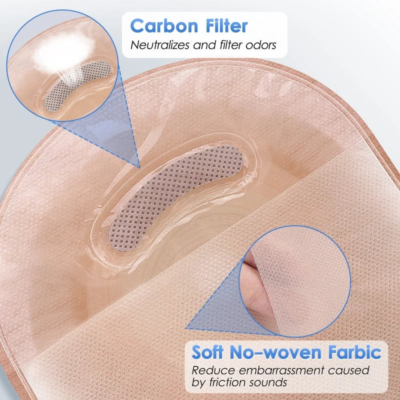 Cofoe 10PCS Economical Drain Valve Colostomy Bags for Adults One-piece System Medical Ostomy Pouch with Clip Closure 450ml