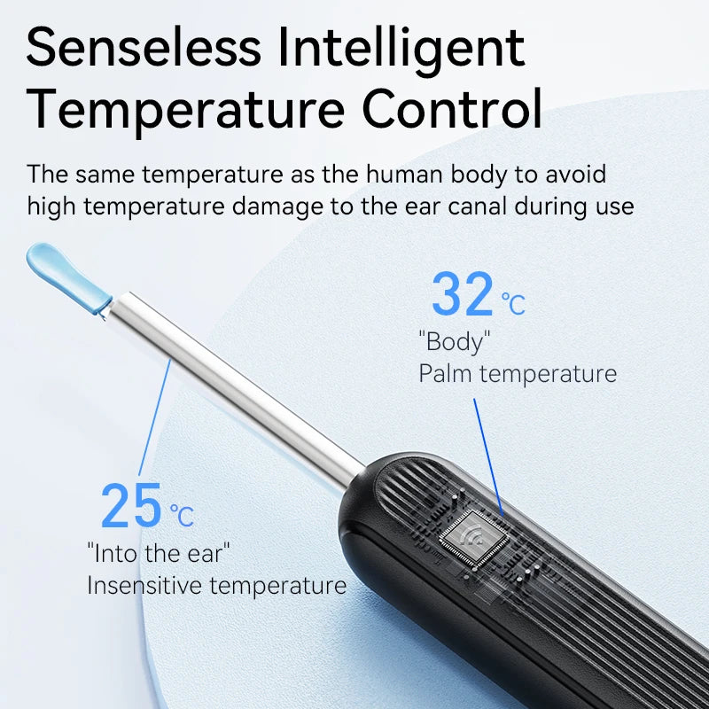 Visual Ear Cleaner with camera Set Ear Wax Removal Otoscope USB C Charging Endoscope Wax Removal Tool Earpick Mini Camera Clean