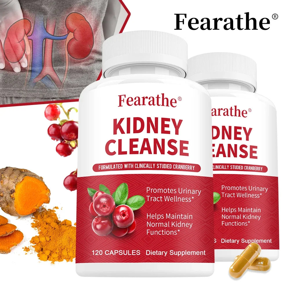 Kidney Cleanse Supplement - With Cranberry Extract to Help Support Kidney and Urinary Tract Health, 120 Capsules
