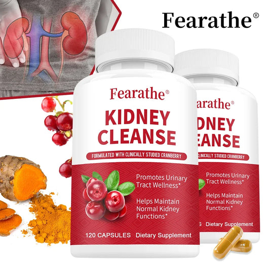 Kidney Cleanse Supplement - With Cranberry Extract to Help Support Kidney and Urinary Tract Health, 120 Capsules