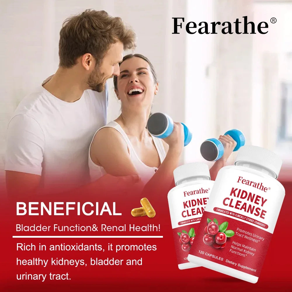 Kidney Cleanse Supplement - With Cranberry Extract to Help Support Kidney and Urinary Tract Health, 120 Capsules