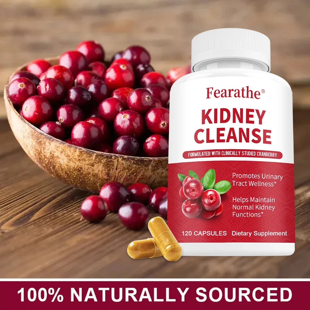 Kidney Cleanse Supplement - With Cranberry Extract to Help Support Kidney and Urinary Tract Health, 120 Capsules