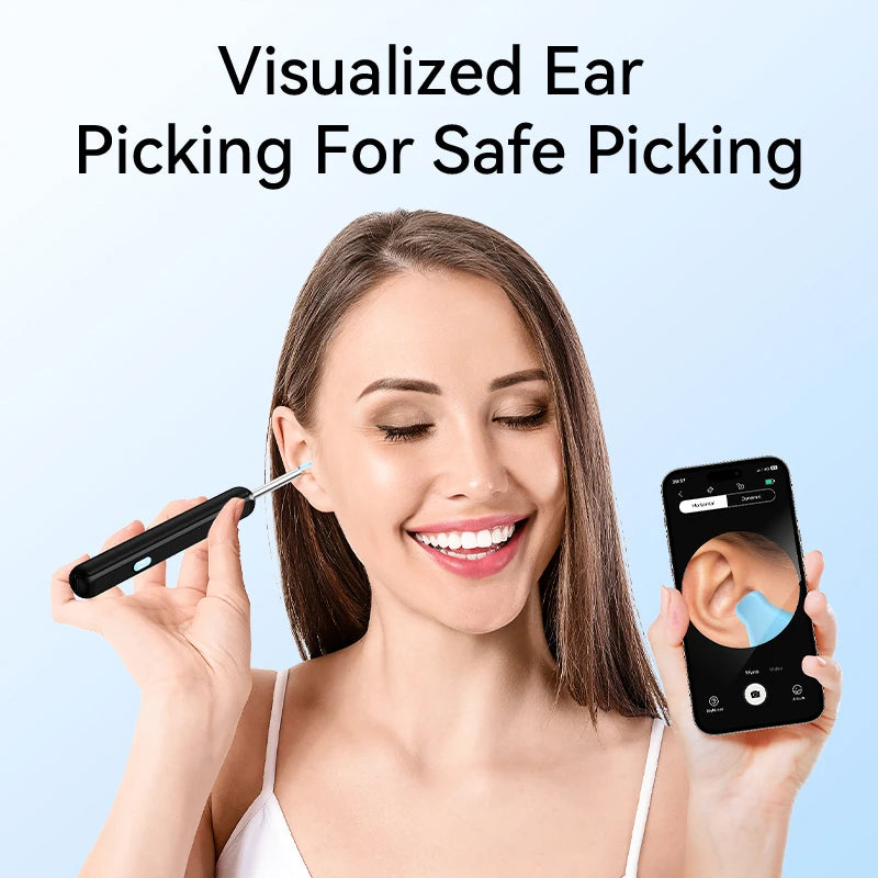 Visual Ear Cleaner with camera Set Ear Wax Removal Otoscope USB C Charging Endoscope Wax Removal Tool Earpick Mini Camera Clean