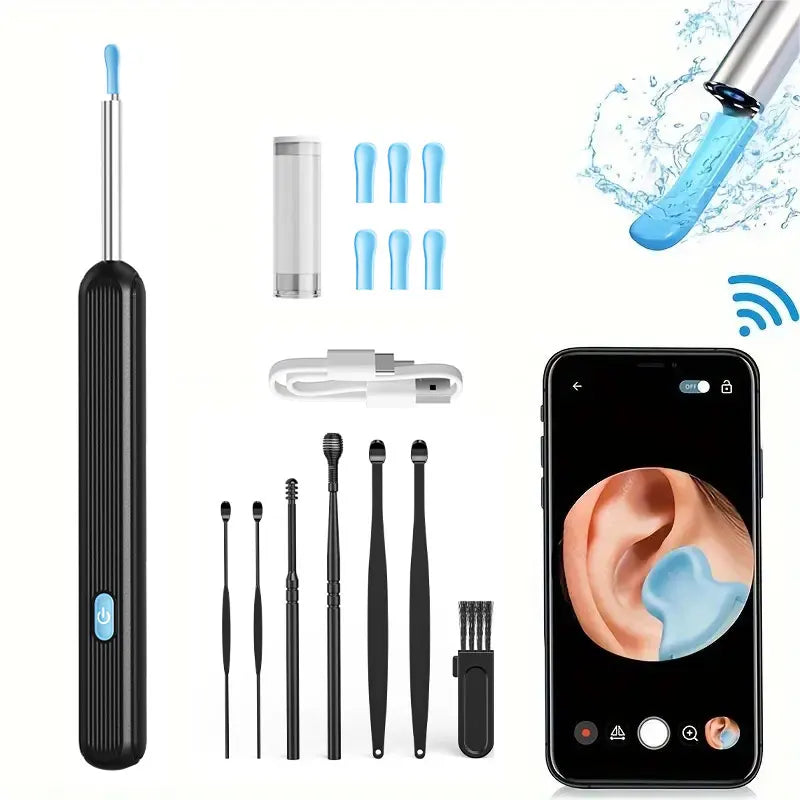 Visual Ear Cleaner with camera Set Ear Wax Removal Otoscope USB C Charging Endoscope Wax Removal Tool Earpick Mini Camera Clean