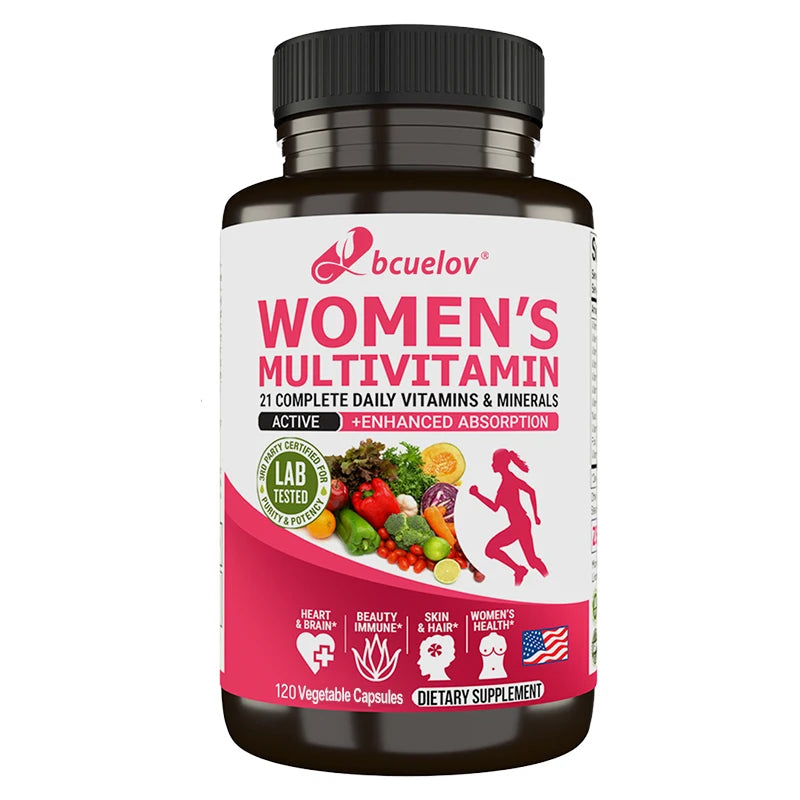 Women's Multivitamin, Supplements Vitamins A, C, D, E, Supports Bone Immune Health, and Is Beneficial for Calcium Absorption