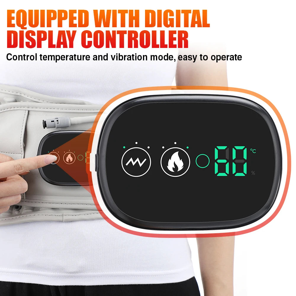Inflatable Decompression Belt with Rechargeable Battery Inflatable Lumbar Traction Device Heating Waist Massage Back Pain Relief