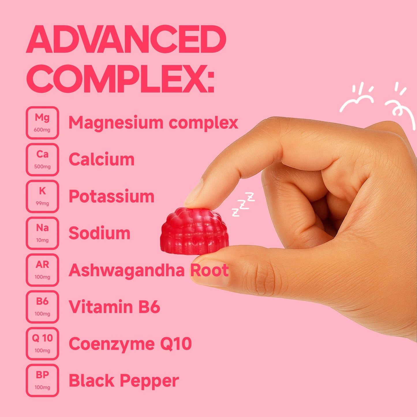 Quitmood Magnesium Glycinate Advanced Complex Gummies - With Ashwagandha, Magnesium, Calcium, VB6, CQ10 for Calm Support & Sleep