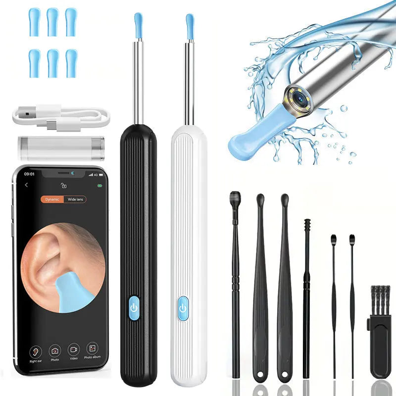 Visual Ear Cleaner with camera Set Ear Wax Removal Otoscope USB C Charging Endoscope Wax Removal Tool Earpick Mini Camera Clean
