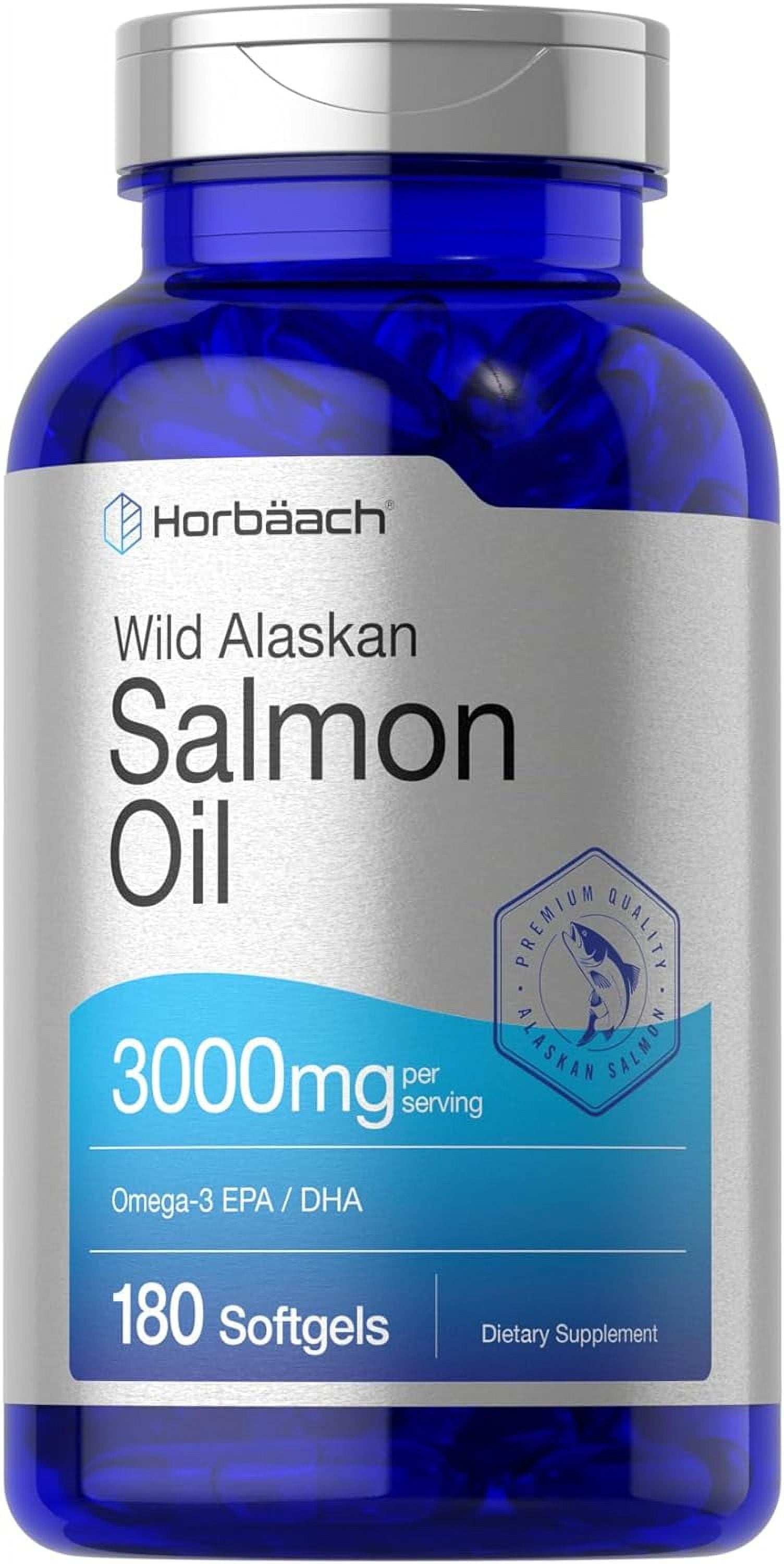 Salmon Oil | 3000Mg | 180 Softgels for Men and Women | Wild Alaskan Fish Oil | by