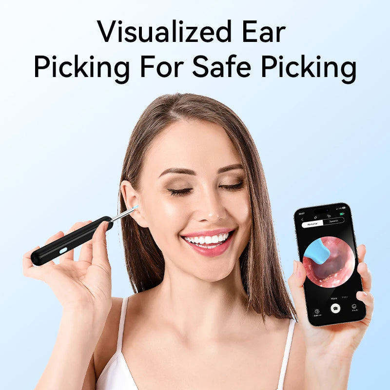 Visual Ear Cleaner with camera Set Ear Wax Removal Otoscope USB C Charging Endoscope Wax Removal Tool Earpick Mini Camera Clean