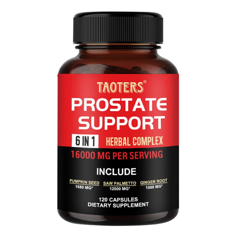 6 in 1 Herbal Capsules 16000mg - Prostate Supplement, Helps with Urinary Tract Control, Relieves Inflammation