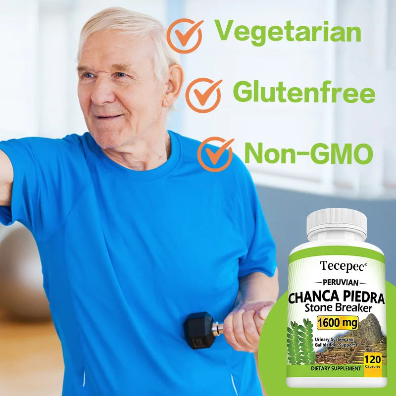 Tecepec Chanca Piedra Supplement 1600 Mg – Balances Urinary and Gallbladder Health, Promotes Cleansing, Detoxification, Non-GMO