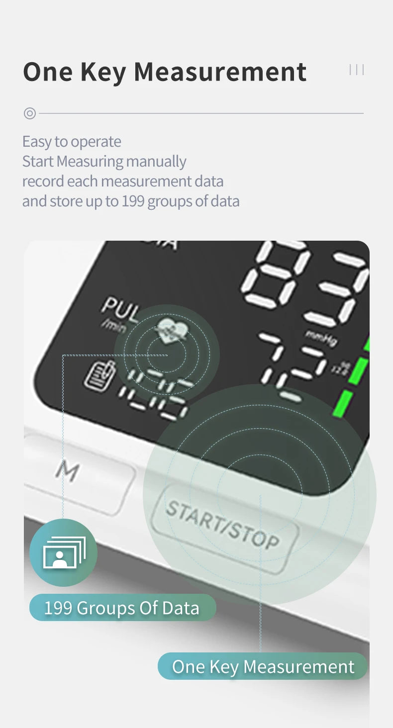 CONTEC Portable Automatic Digital Blood Pressure Monitor BP Monitor Monitoring Leval Sphygmomanometer Big LED Display 08C/08E