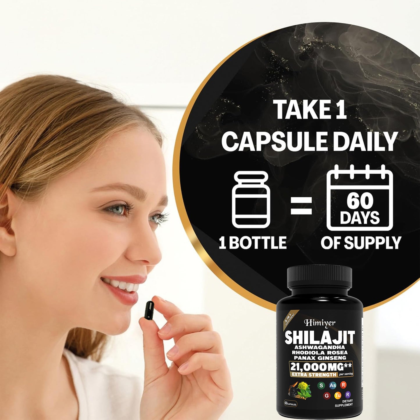 SHILAJIT ASHWAGANDHARHODIOLA ROSEAPANAX GINSENG21,000MG