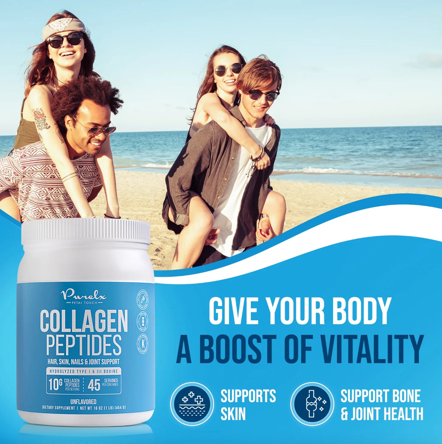- Collagen Peptides Supplement - Unflavored - 1 Lb